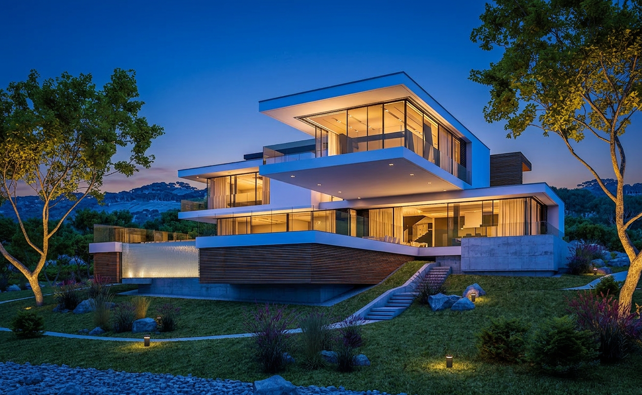 Contemporary home with pool
